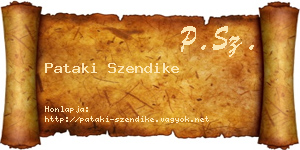 Pataki Szendike névjegykártya